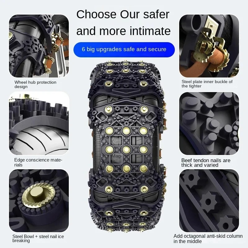Universal Snow Chain For Car Tire SUV Winter Anti Slip Tire Chain Automobile Tire Accessories 3