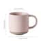 Modern Design White Small Frosted Ceramic Tumblers, Unglazed Base Speckled Coffee Mug With Handle