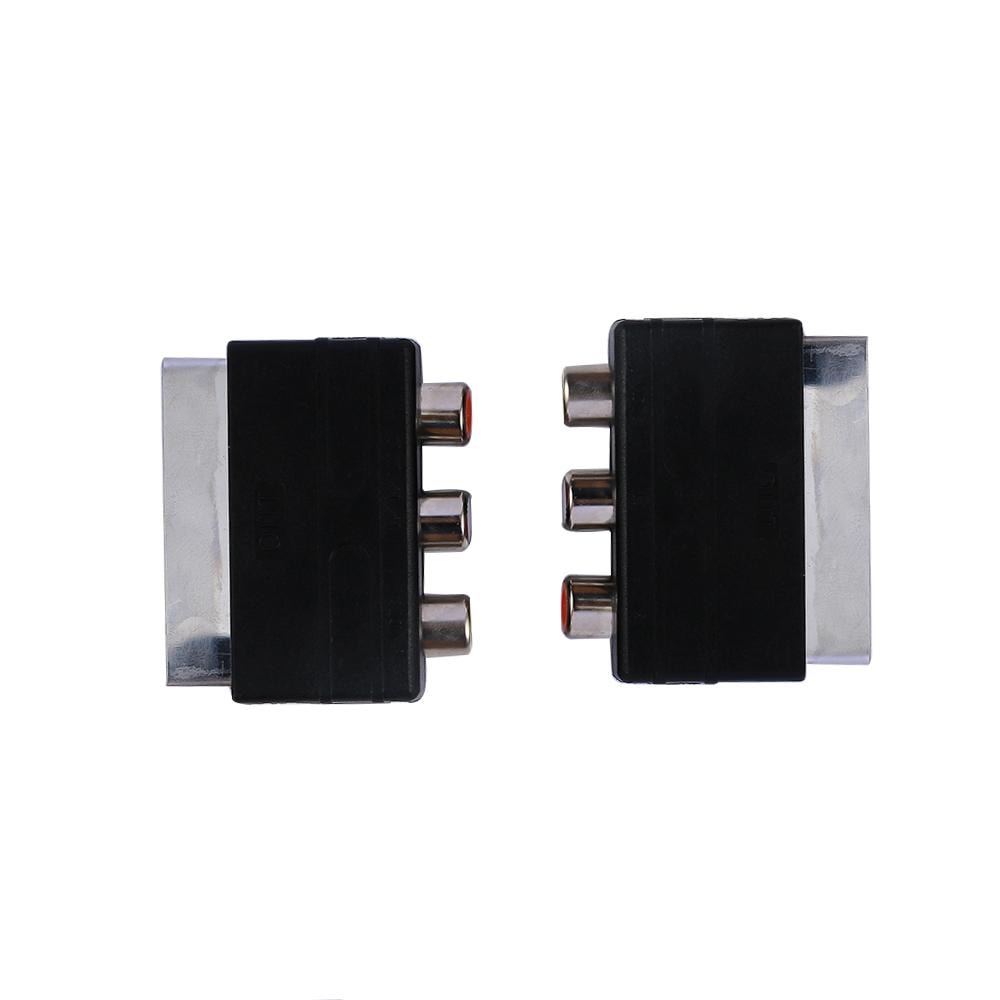 New High Quality Adapter SCART Male, Plug To 3 RCA Female Audio Video, Cable Adapter Converter