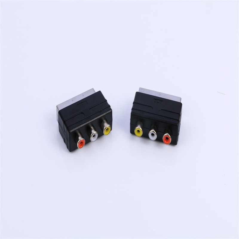 New High Quality Adapter SCART Male, Plug To 3 RCA Female Audio Video, Cable Adapter Converter