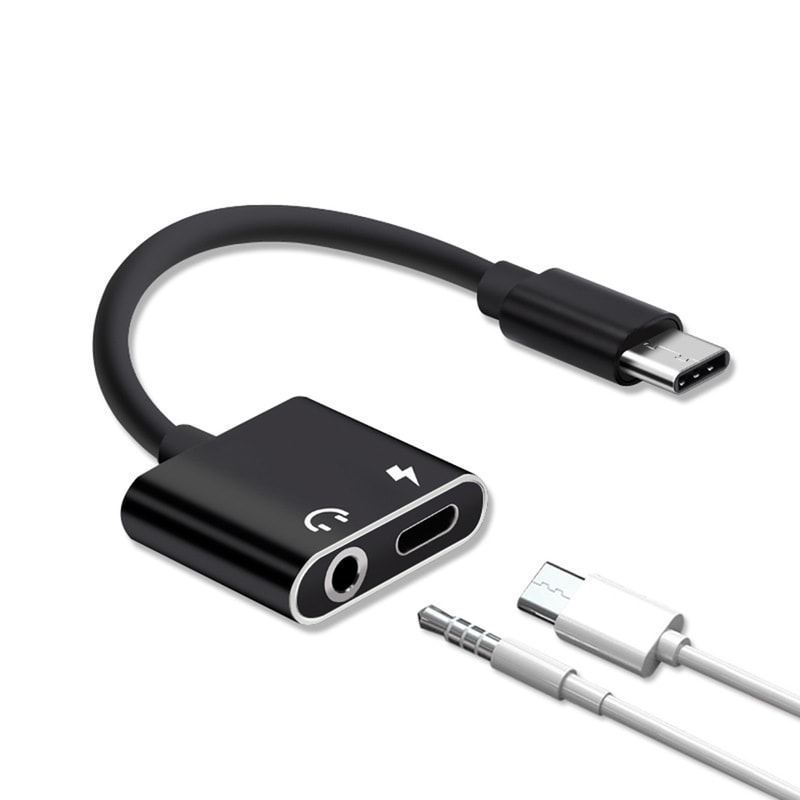 2 in 1 Charging USB C Type-C Audio Splitter, Earphone Adapter