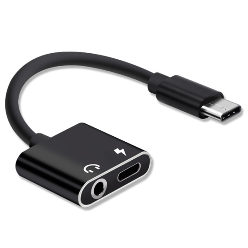 2 in 1 Charging USB C Type-C Audio Splitter, Earphone Adapter