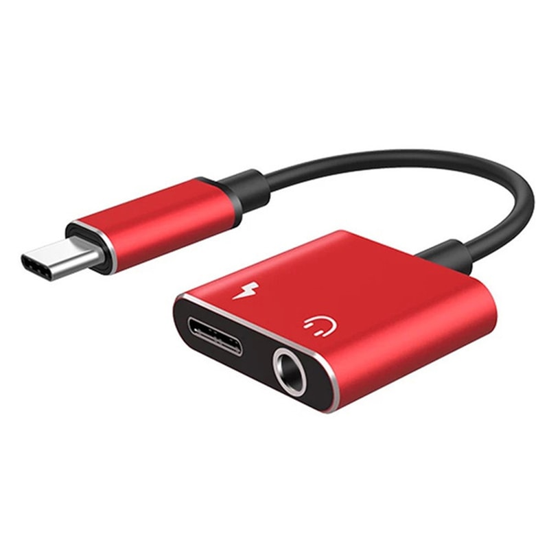 2 in 1 Charging USB C Type-C Audio Splitter, Earphone Adapter