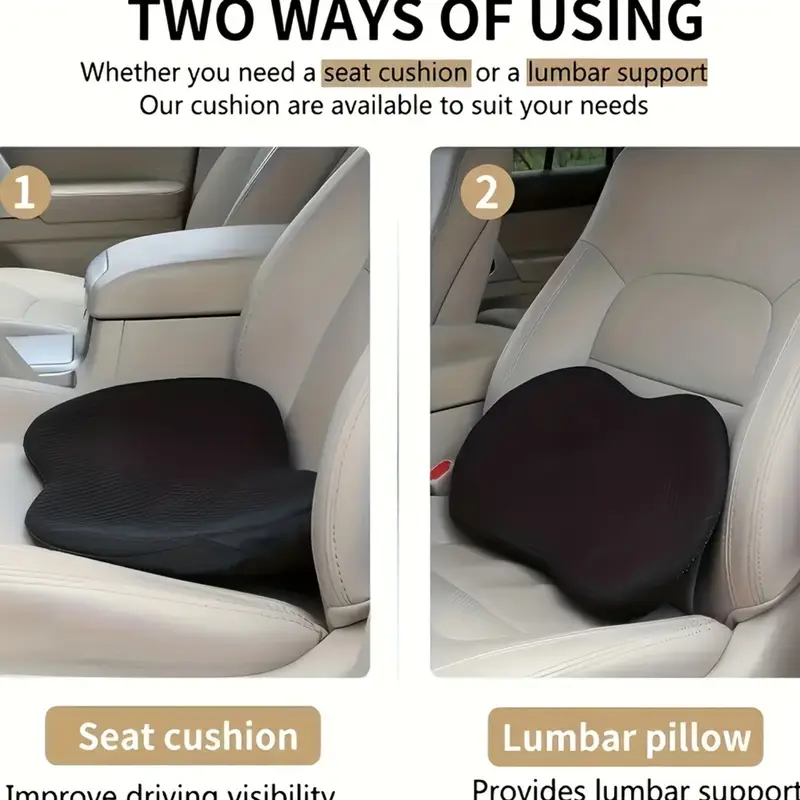 Car Seat Cushion Memory Foam, Mini Cushion to Increase Height, Butt Seat Cushion for Comfort