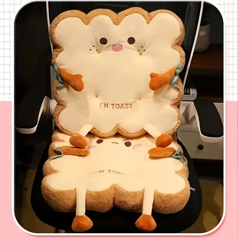 Memory Foam Pillow Sofa Chair Decor, Simulation Bread Toast Cushion Stuffed Seat Cushion for Students