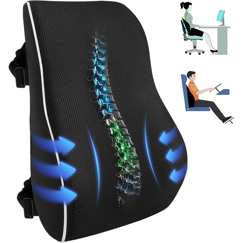 Rebound Memory Foam Car Waist Support Pillow, Office Chair Cushion to Relieve Sitting Fatigue