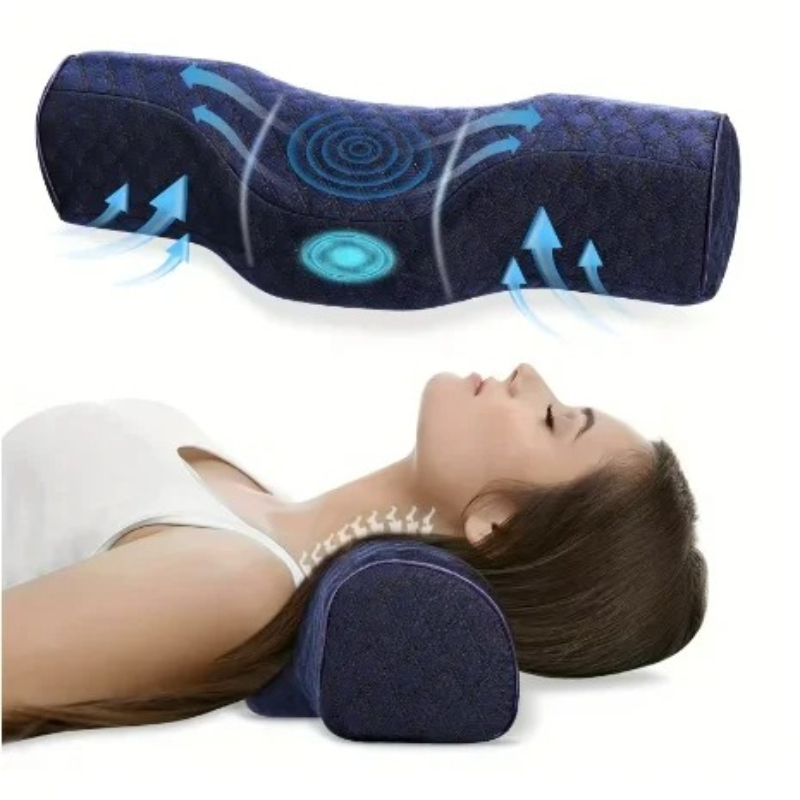 Memory Foam Orthopedic Neck Pillow, Cervical Support, Breathable, Washable Pillow for Comfortable Sleep