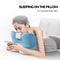 Back Neck Pain Relief Headboard with Face Down Massage Prone Pillow for Sitting Up, Washable Cover for Reading