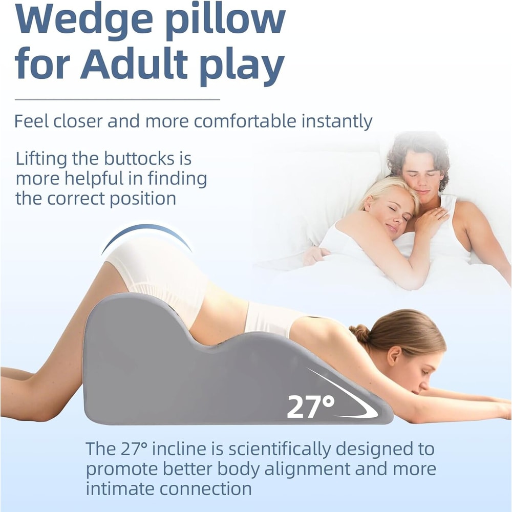 Memory Foam Wedge Couple Pillow For Intimacy Support Lumbar Neck Support 3