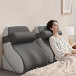 adult back pillow for bed sitting up, reading pillow with arms, backrest pillow for gaming, lounging, watching tv