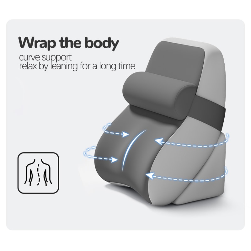 Adult Back Pillow for Bed Sitting Up, Reading Pillow with Arms, Backrest Pillow for Gaming, Lounging, Watching TV