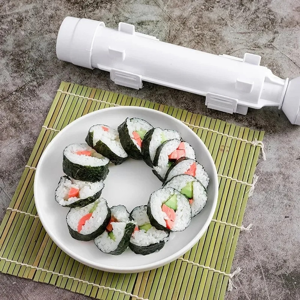 Quick Sushi Bazooka, DIY Cylinder Sushi Making Machine, Rice Ball Mold, Japanese Rolled Rice Meat Mold
