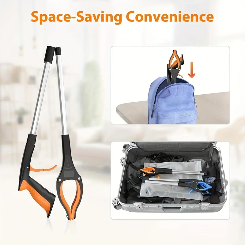 Lightweight Aluminum Pliers, Folding Long Clip for Picking Up Objects, Gripper Tool for Elderly