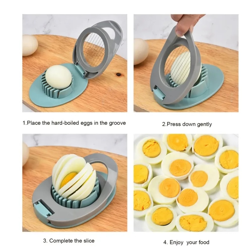 Egg Slicer for Hard Boiled Eggs, Multipurpose Stainless Steel Wire Cutter, Aluminium Fruit Garnish Slicer
