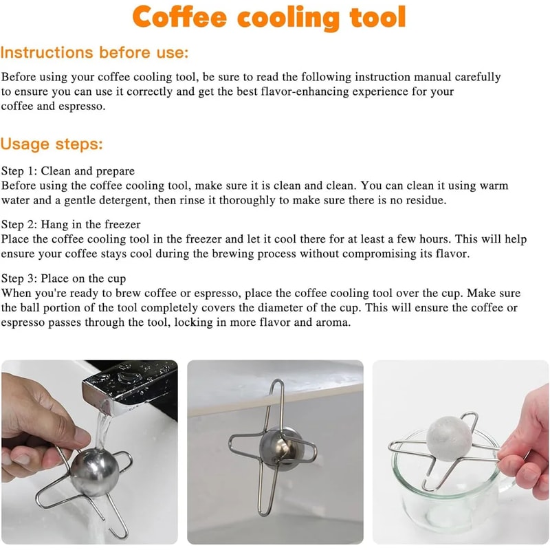 Cooling Coffee Flavor Enhancer Stainless Steel Frozen Ball For Espresso Reusable Ice Balls 4