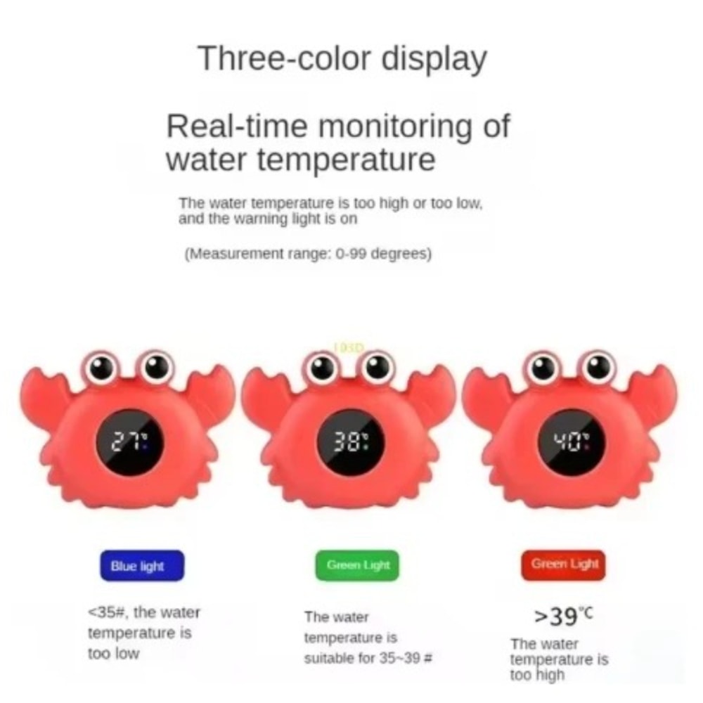Digital Baby Bathtub Thermometer, Floating Water Temperature Measuring Instrument with LED Display, Safety Test Cartoon