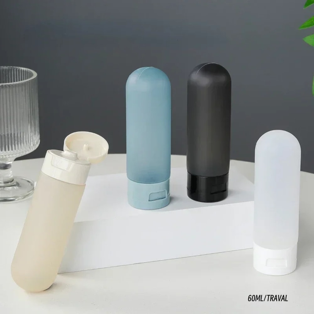 Cylindrical Squeeze Bottles for Travel, Portable Plastic Tubes Bottling Bottle, Empty Cosmetic Bottle for Shampoo