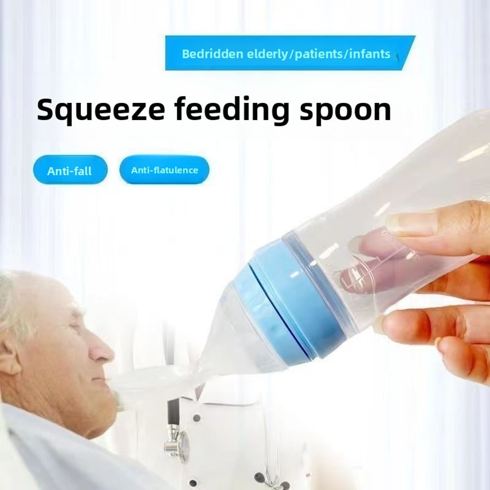 Squeeze Spoon Milk Feeding Bottle Cup Safe Silicone Baby Bottle With Spoon Rice Cereal Food Supplem 4