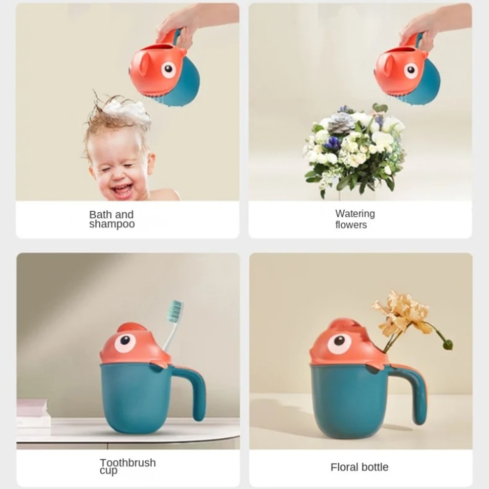 Cute Baby Cartoon Shampoo Cups Fun Bath Toys Splash Proof Bathroom Accessories 1