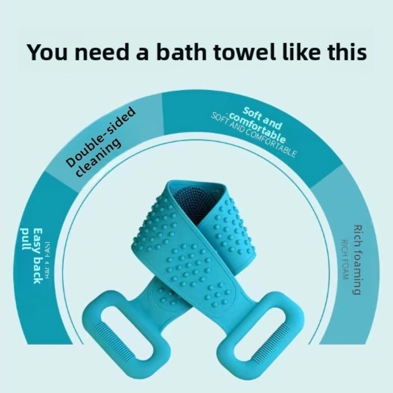 Full Body Bathing Tools Silicone Body Sponge Exfoliating Back Scrubber For Peeling Massaging Relaxi 5