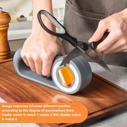 outdoor multifunctional knife sharpener, adjustable gears, six-in-one scissors grinding tool for quick sharpening