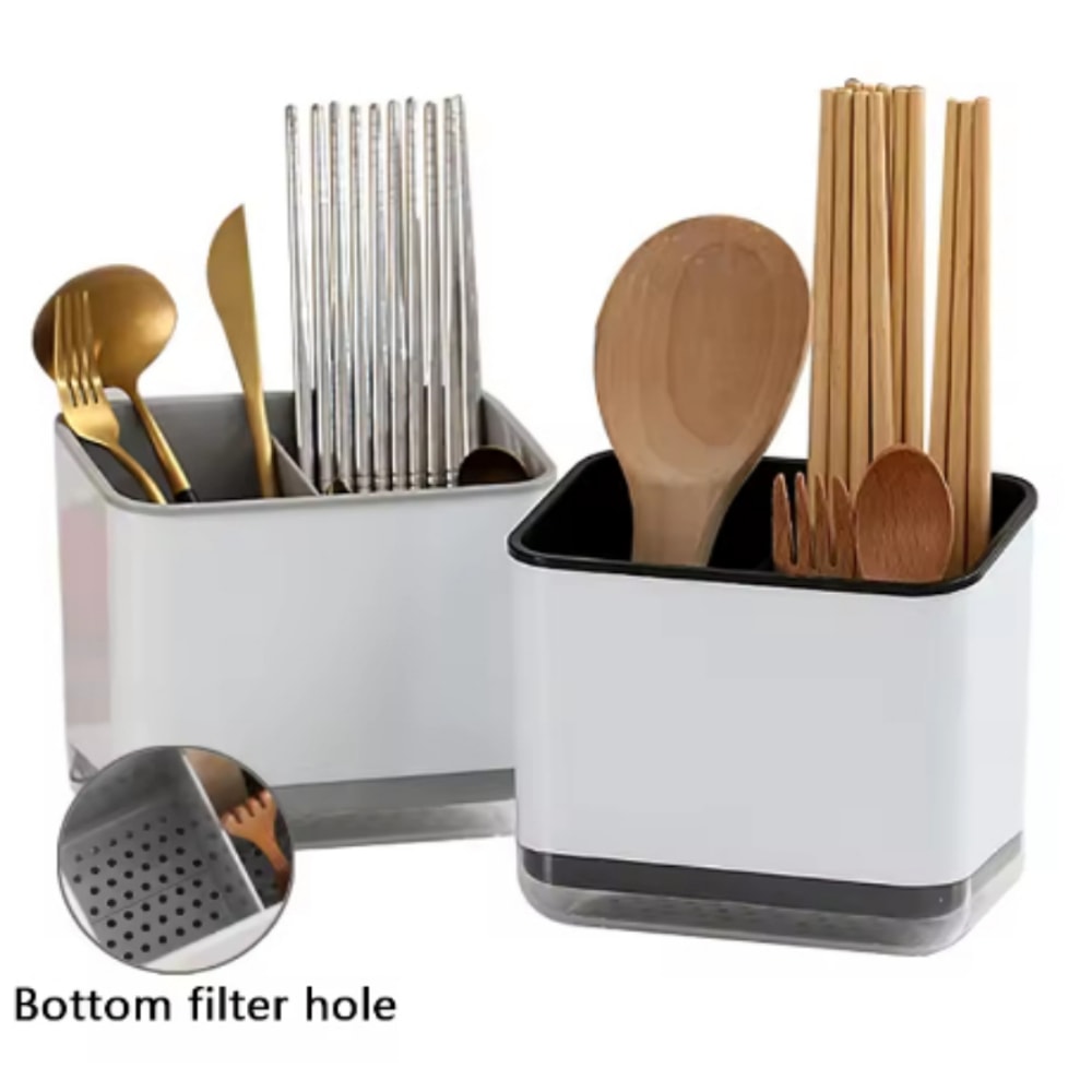Multifunctional Spoon Fork Storage Holder Double Layer Detachable Chopsticks Cage 1