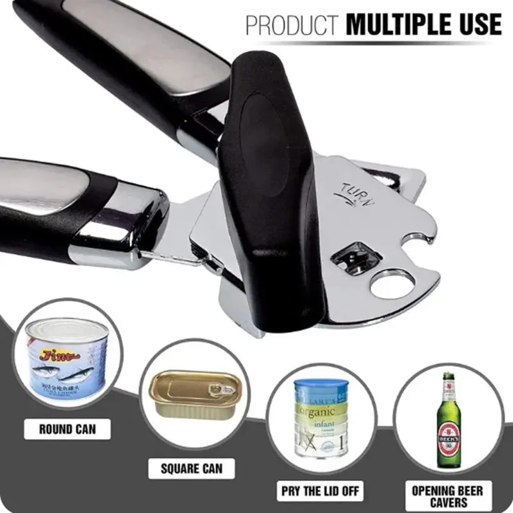 Powerful Three-In-One Canning Knife, Multifunctional Stainless Steel Can Opener, Kitchen Canning Tools