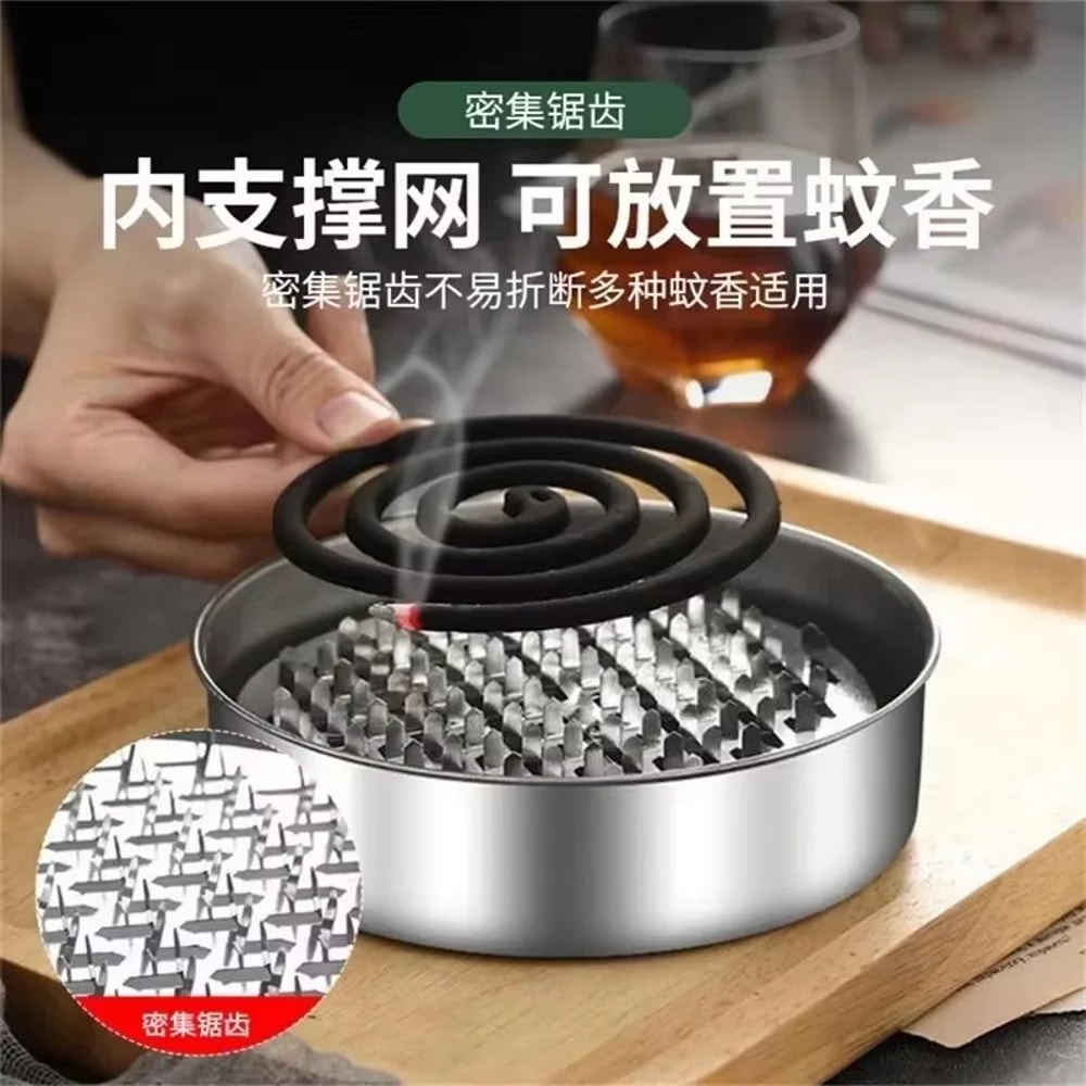 Stainless Steel Mosquito Coil Holder Fireproof Incense Holder Base For Household Use 5