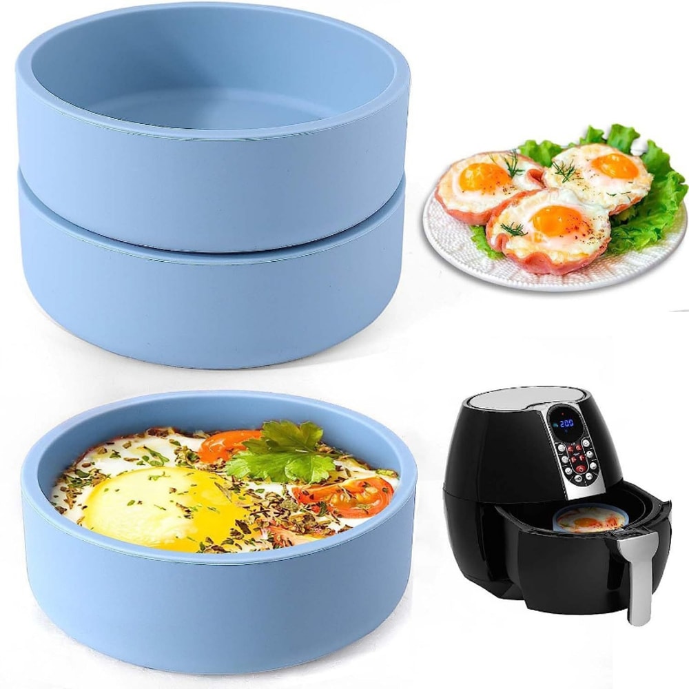 Silicone Microwave Egg Cooker, Reusable Air Fryer Egg Nonstick Boiler Mold, Individual Egg Cups for Sandwiches Breakfast