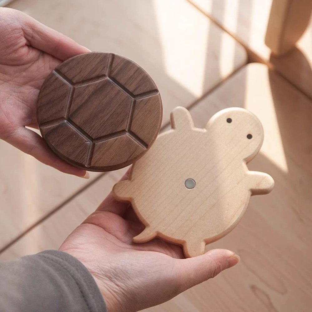Black Walnut Solid Turtle Coaster Creative Cute Styling Insulation Pad Wooden Craft AntiScald Table 5