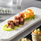 Ceramic Serving Tray For Hotel White And Black Stone Grain Rectangle Flat Sushi Pastry Plate For Re 2