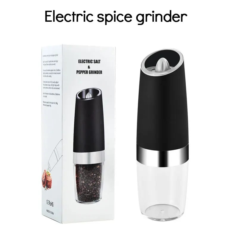 Electric Stainless Steel Salt Pepper Mill Grinder Gravity Operated LED Light Kitchen Spice Tools Se 2
