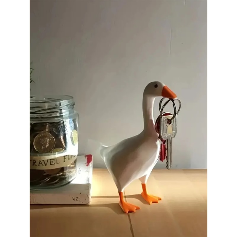 Magnetic Goose Key Holder, Cute Duck Storage Rack, Unique Simulation Goose Office Home Decor