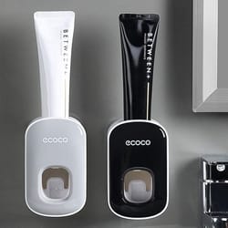 automatic toothpaste dispenser, hanging bathroom facial cleanser squeezer, easy to install without drilling