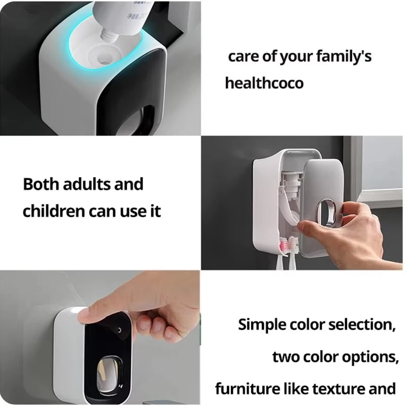 Automatic Toothpaste Dispenser Hanging Bathroom Facial Cleanser Squeezer Easy To Install Without Dr 4