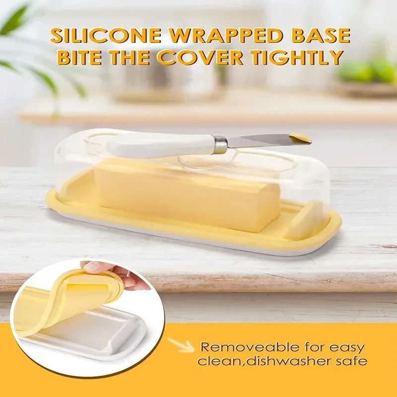 Butter Dish with Lid, Plastic Cheese Storage Container, Fresh Keeping Box