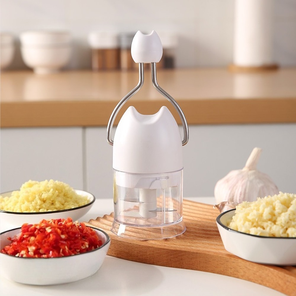 Manual Ginger and Garlic Chopper, Multi-Functional Kitchen Household Tool, Hand Cranked, Easy to Disassemble and Clean