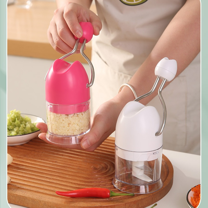 Manual Ginger and Garlic Chopper, Multi-Functional Kitchen Household Tool, Hand Cranked, Easy to Disassemble and Clean