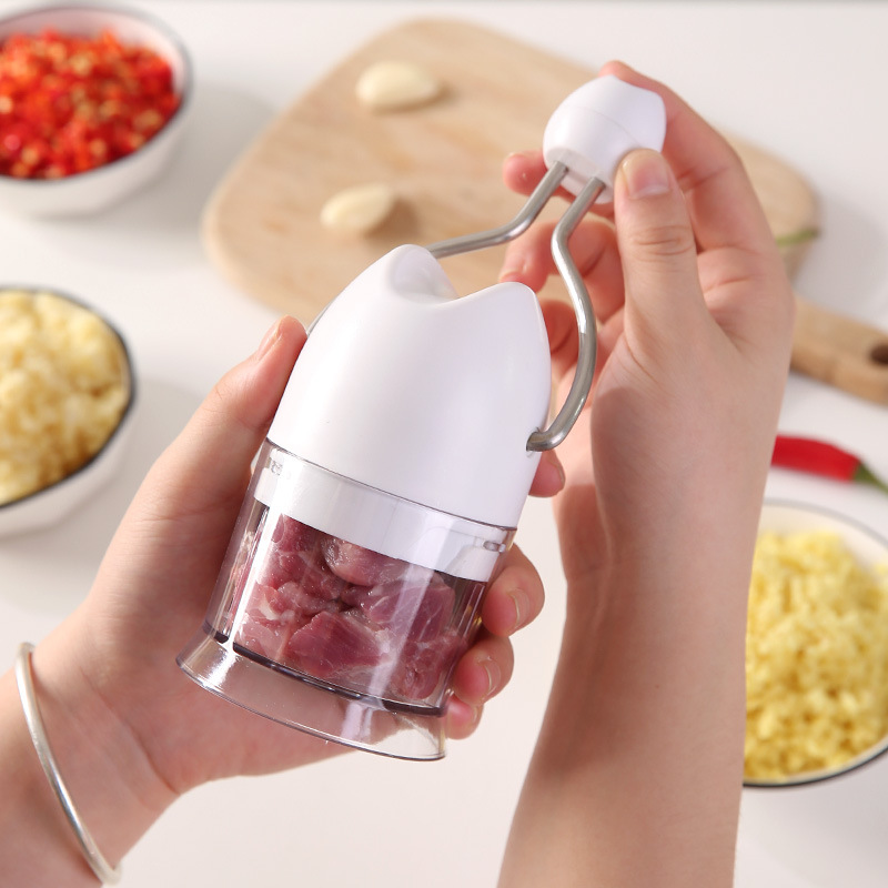 Manual Ginger and Garlic Chopper, Multi-Functional Kitchen Household Tool, Hand Cranked, Easy to Disassemble and Clean