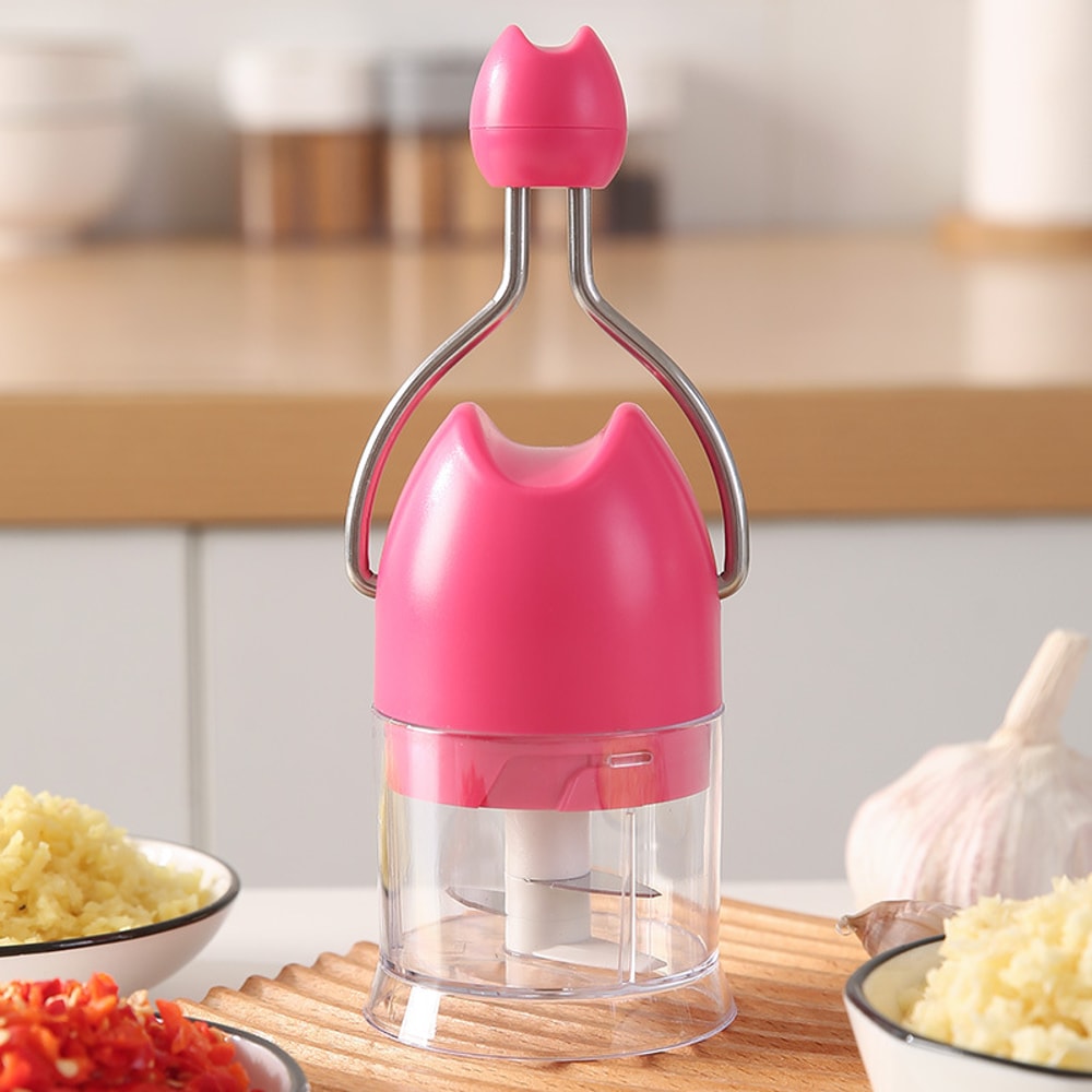 Manual Ginger and Garlic Chopper, Multi-Functional Kitchen Household Tool, Hand Cranked, Easy to Disassemble and Clean
