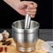 Stainless Steel Manual Garlic Grinder Double Mashers Mini Herb Pepper Spice Mortars For Kitchen 3