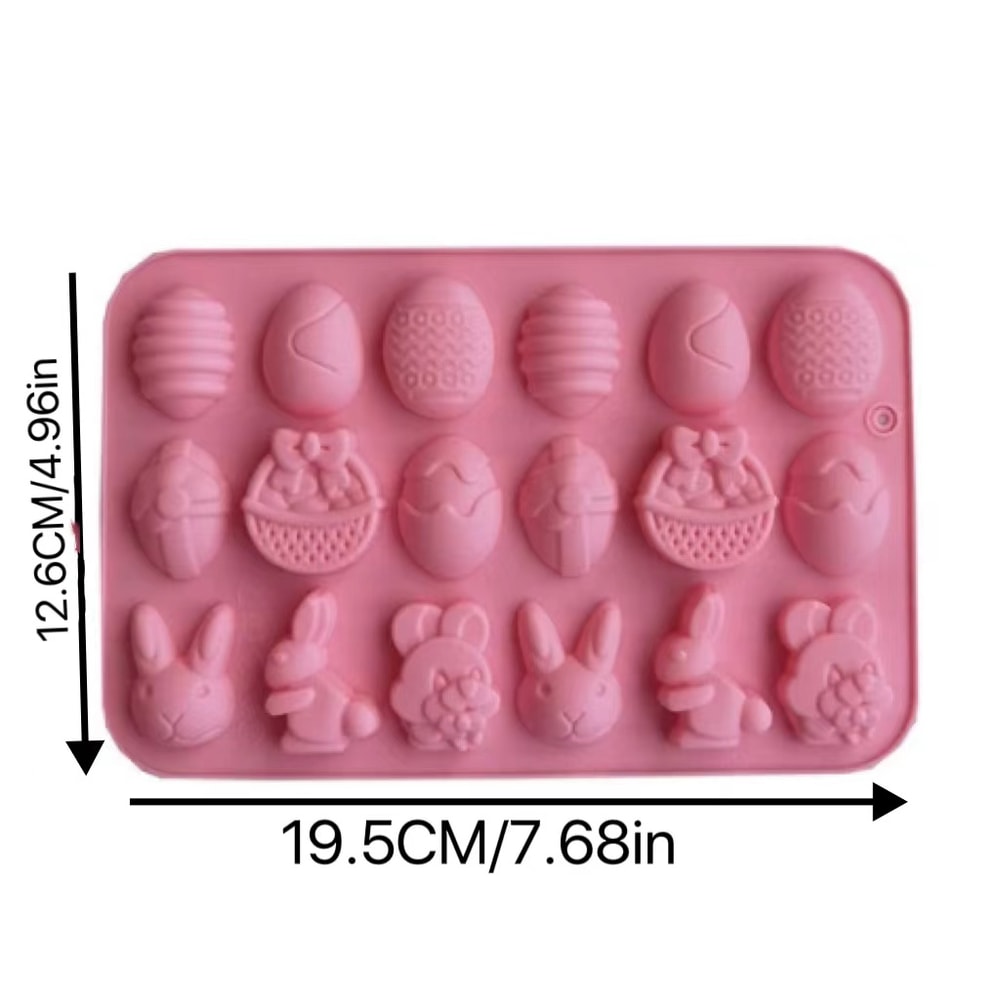 Rabbit Easter Silicone Mold Colored Egg Chocolate Mold For Cake Soap Holiday Decoration 5