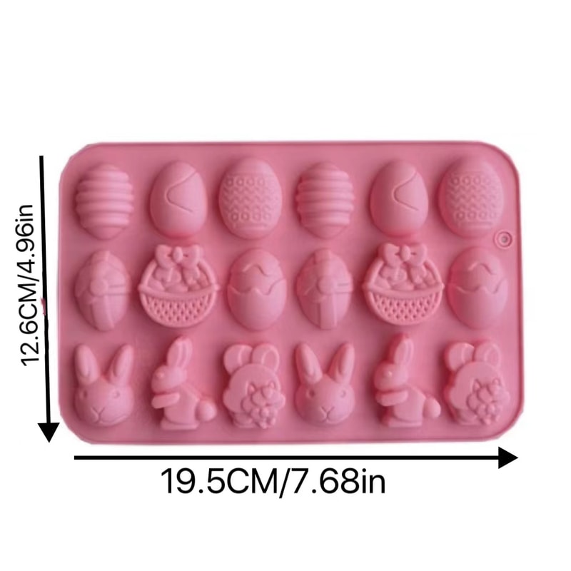 Rabbit Easter Silicone Mold Colored Egg Chocolate Mold For Cake Soap Holiday Decoration 5