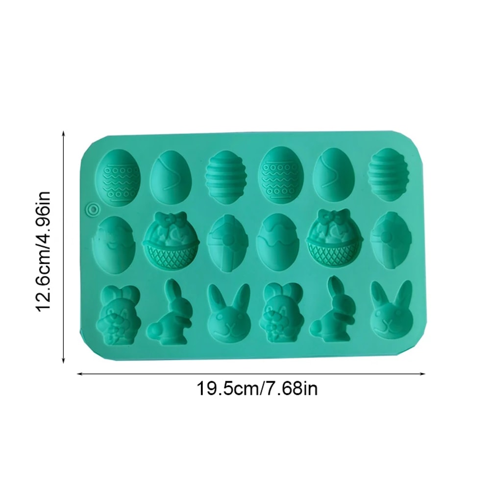 Rabbit Easter Silicone Mold Colored Egg Chocolate Mold For Cake Soap Holiday Decoration 6