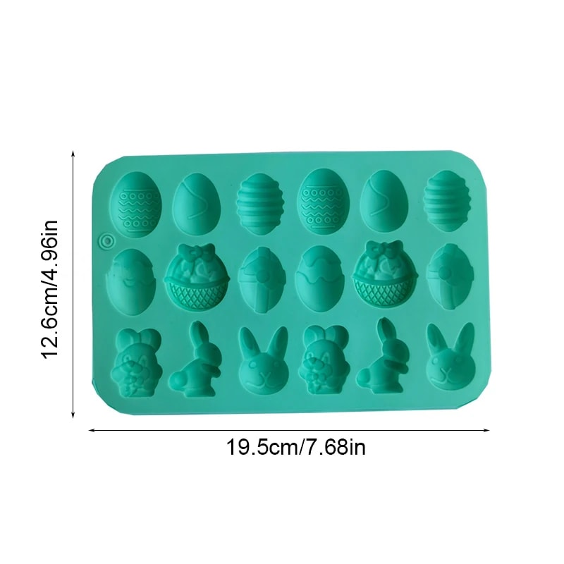 Rabbit Easter Silicone Mold Colored Egg Chocolate Mold For Cake Soap Holiday Decoration 6