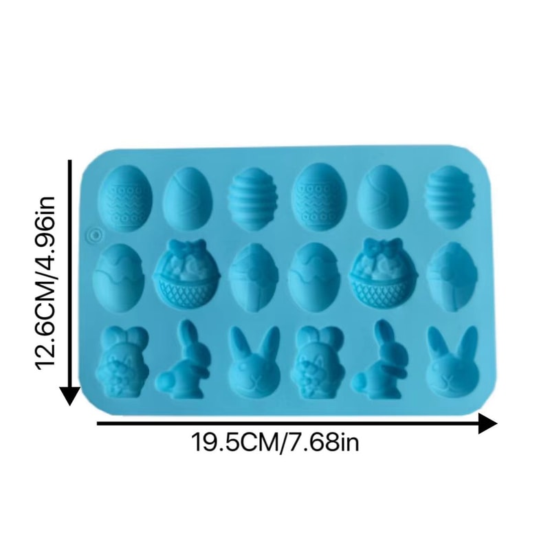 Rabbit Easter Silicone Mold Colored Egg Chocolate Mold For Cake Soap Holiday Decoration 7