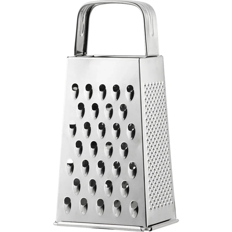 Stainless Steel Multipurpose Grater Vegetable Slicer, Four-Side Box Grater for Potatoes, Radishes & Garlic