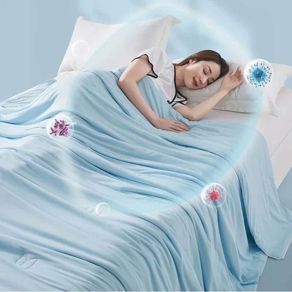 Antibacterial Air Conditioning Cooling Thin Blankets Single And Double Machine Washable 1