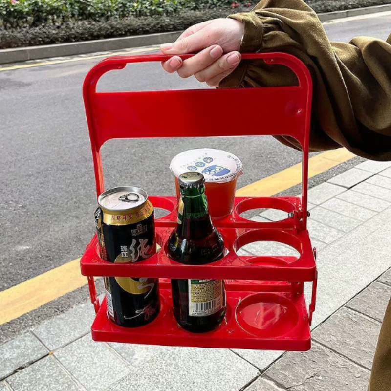 Reusable Beverage Ball Caddy, 6 Holes Foldable Wine Rack, Bar Beverage Display