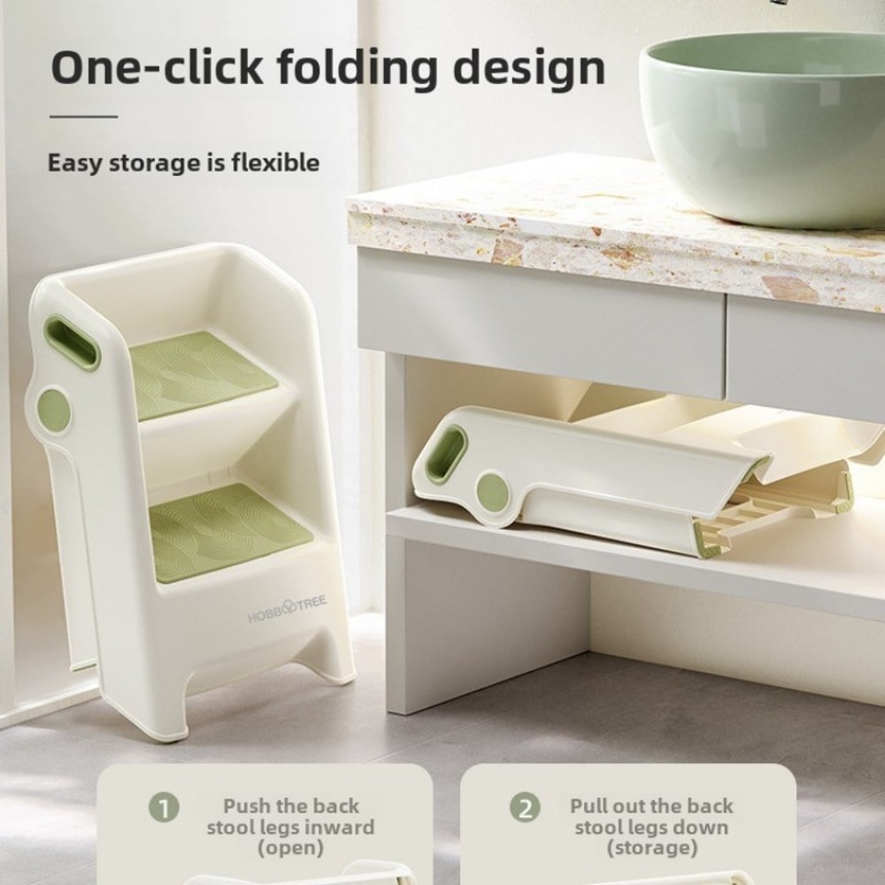 Foldable Kids Step Stool Non-Slip Height Increasing for Hand Washing & Potty Training